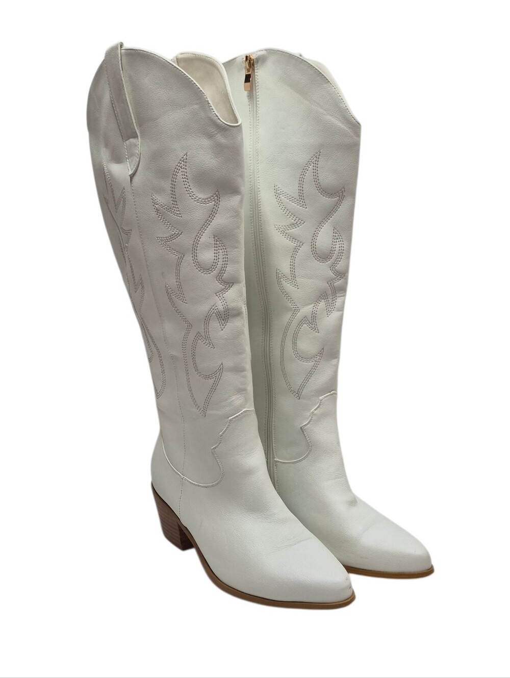 Bellini Urson Boots Womens Size 8W Western Cowgirl Style White Knee High